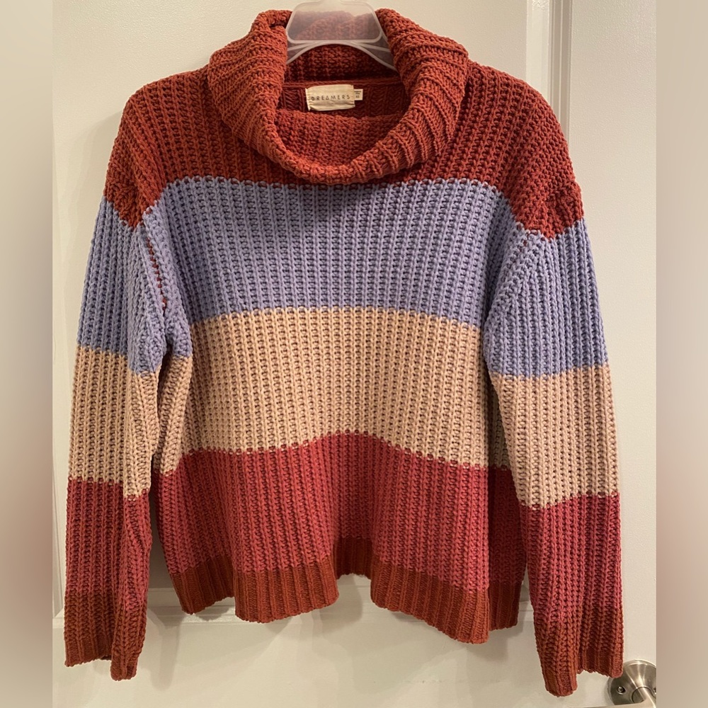 Dry Goods cowl neck sweater.